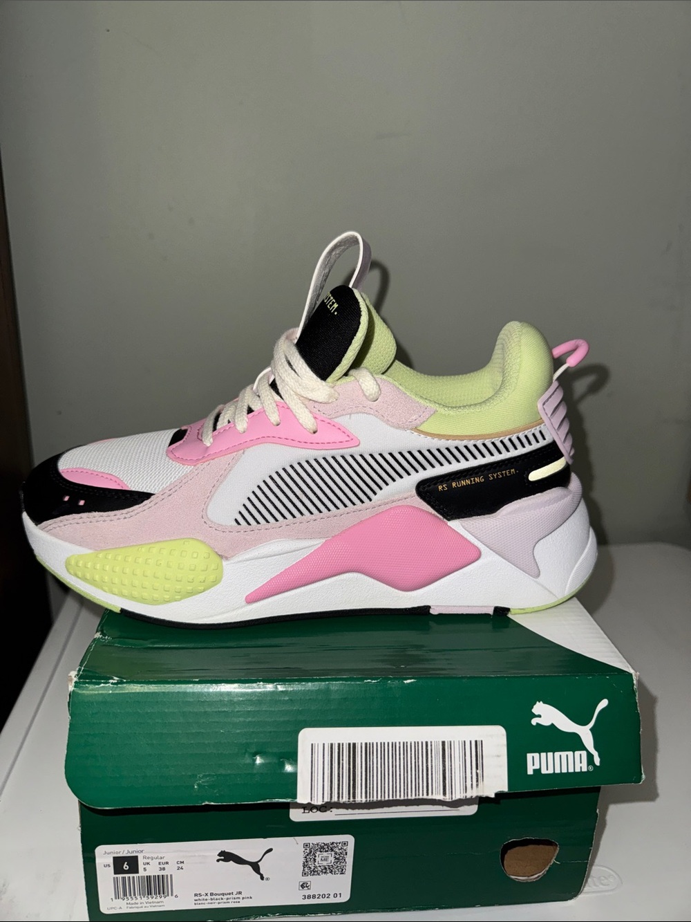 Puma Kids Pink, Prism Pink, White & Black RS-X Bouquet JR Sneaker